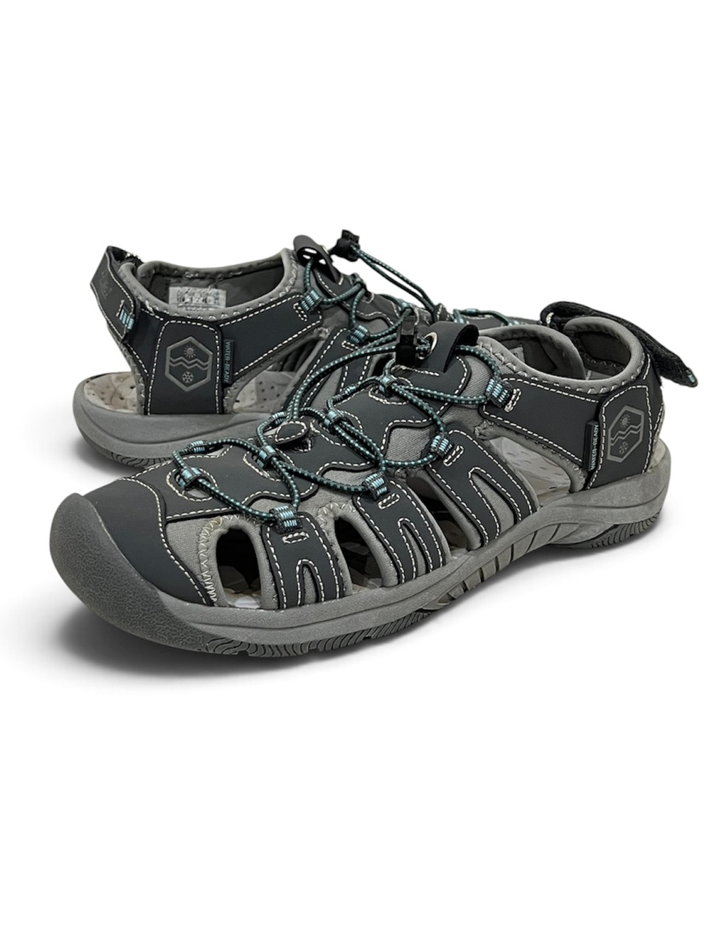 Khombu Crystal Grey Water Resistant Lightweight Hiking Active Sandal Size 10